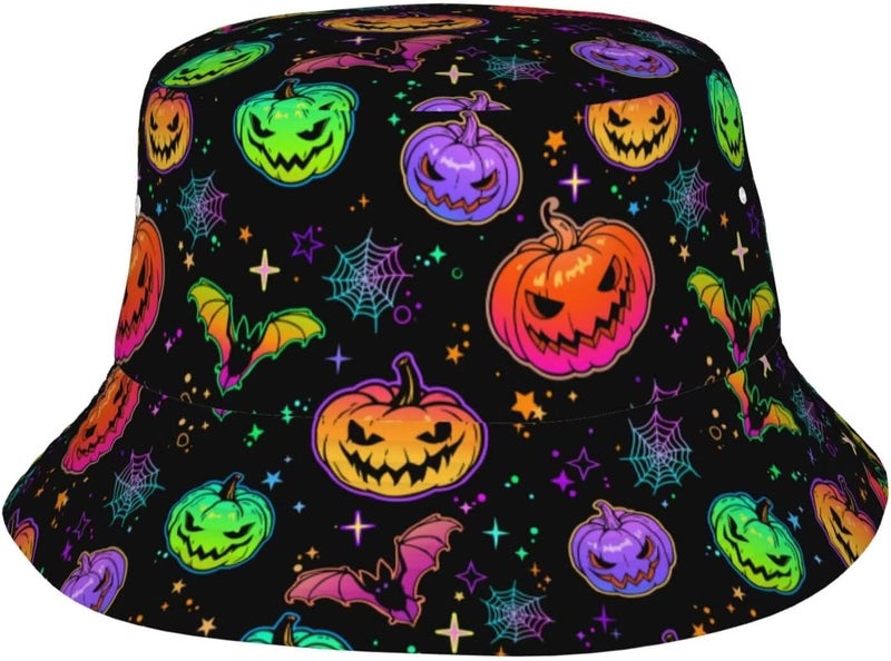 YYFD Halloween Bucket Hat for Women Men Watercolor Gothic Skull Hat Holiday Party Cap Outdoor Travel Sun Caps - Image 1
